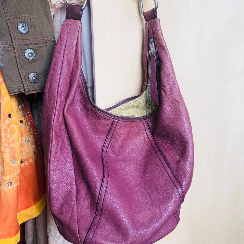 HOBO Slouchy Purple Leather Hobo Bag